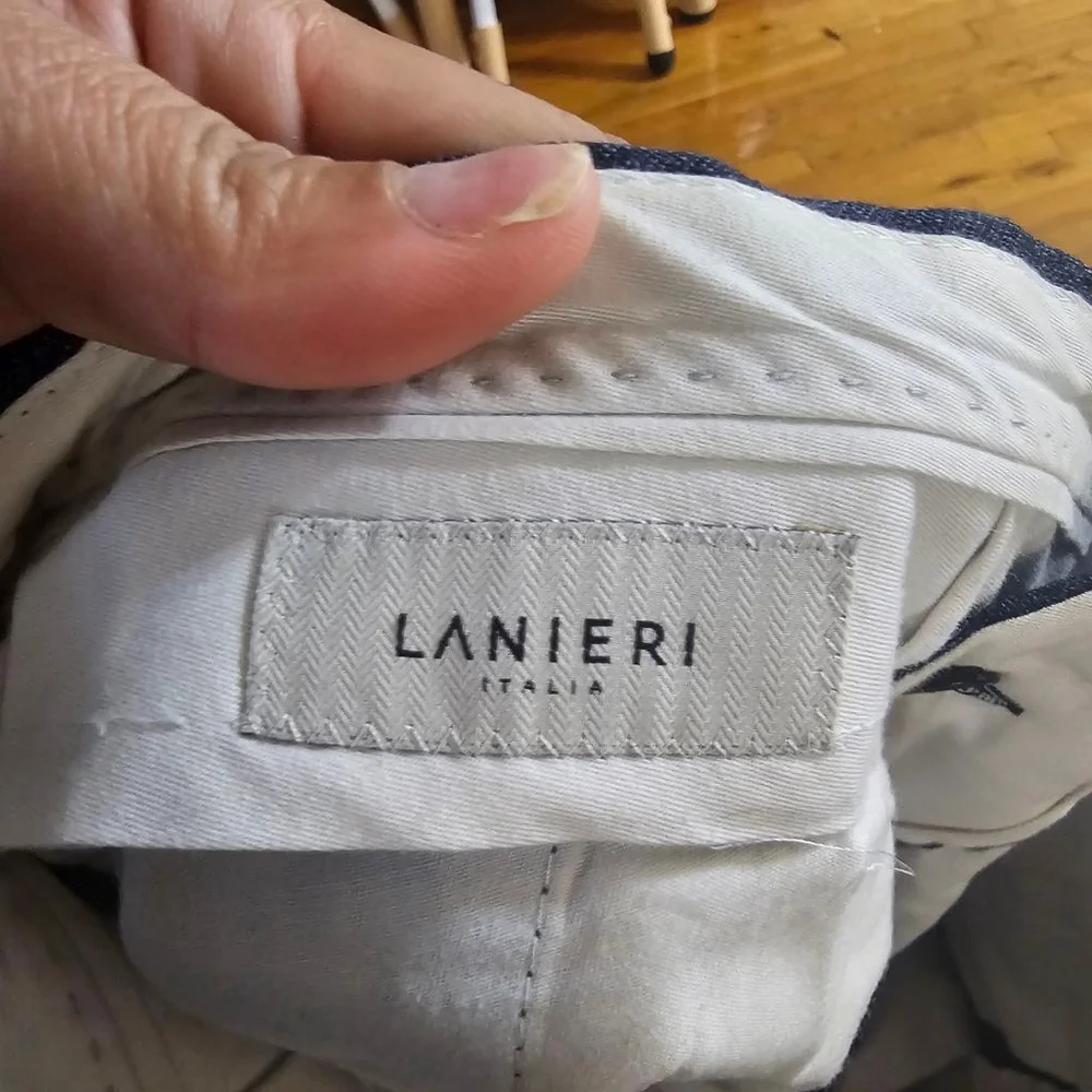 LANIERI Blue Wool Trousers Pants Waist 30